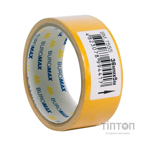 Скотч Buromax двосторонній на тканинній основі 36 мм х 5 м (BM.7555)