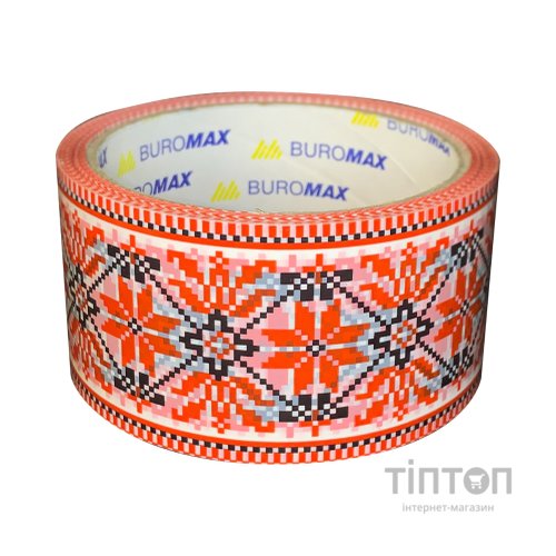 Скотч Buromax Вишиванка 48 мм х 35 м Червона (BM.7007-69)