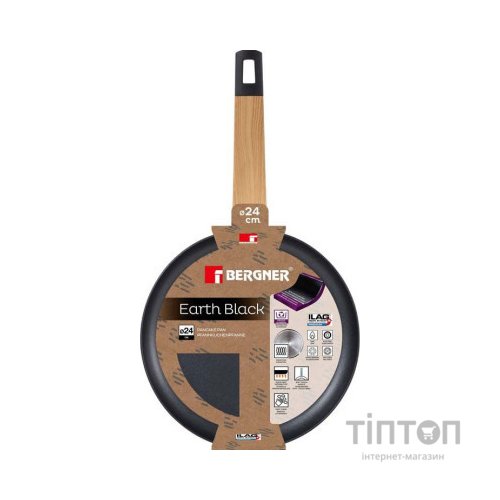 Сковорода Bergner Earth Black для млинців 24 см (BG-34626-BK)