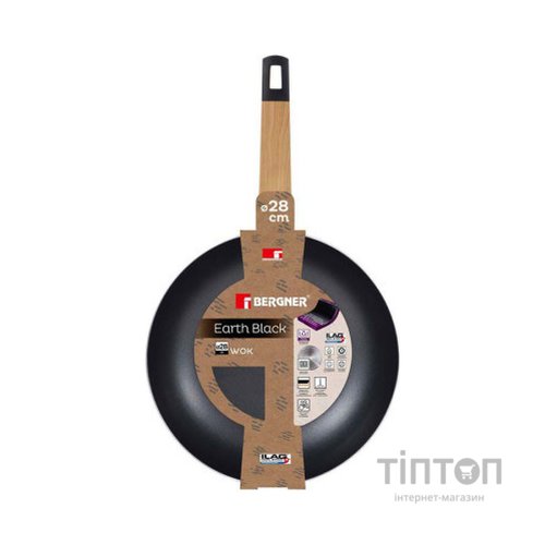 Сковорода Bergner Wok Earth Black 28 см (BG-34627-BK)