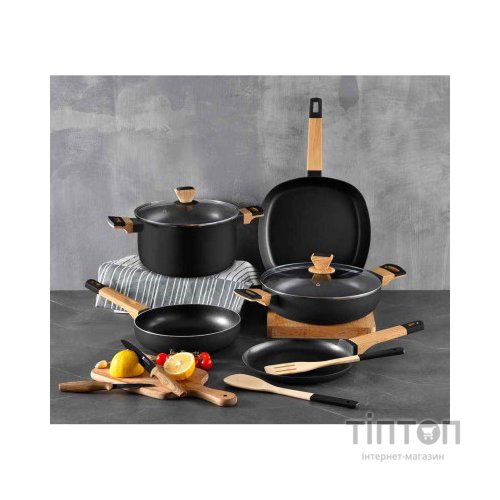 Сковорода Bergner Wok Earth Black 28 см (BG-34627-BK)