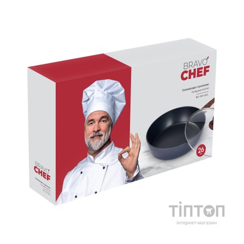 Сковорода Bravo Chef Глибока з кришкою 26 см (BC-1101-26/L)