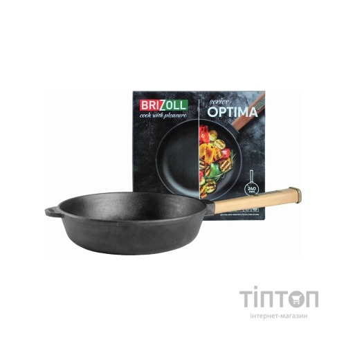 Сковорода Brizoll Optima чавунна з ручкою 240х60 мм (O2460-P)