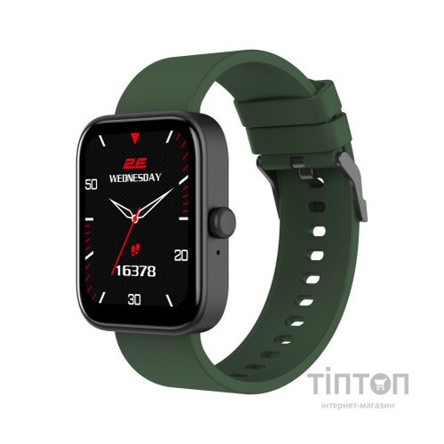 Смарт-годинник 2E Alpha SQ Music Edition 46mm Black-Green (2E-CWW40BKGN)