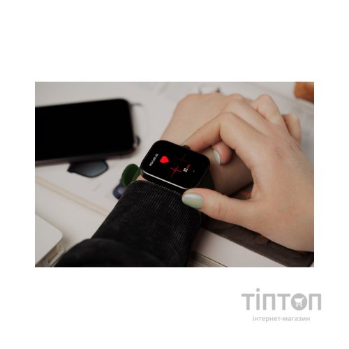 Смарт-годинник 2E Alpha SQ Music Edition 46mm Black-Green + ремінець сірий (2E-CWW40BKGN-WS)