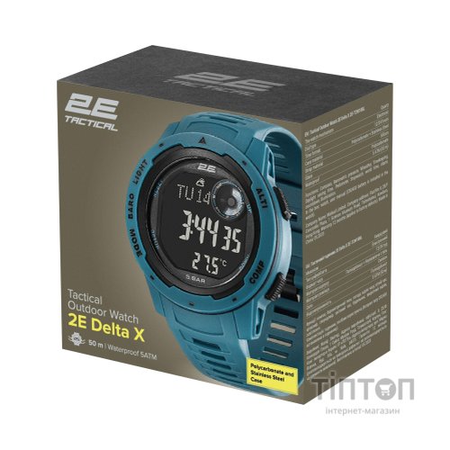 Смарт-годинник 2E Delta X Blue з компасом та крокоміром (2E-TCW10BL)