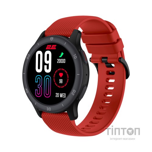 Смарт-годинник 2E Motion GT2 47mm Black-red + ремінець зелений (2E-CWW21BKRD-WS)