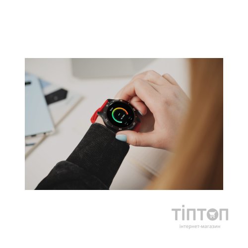 Смарт-годинник 2E Motion GT2 47mm Black-red + ремінець зелений (2E-CWW21BKRD-WS)