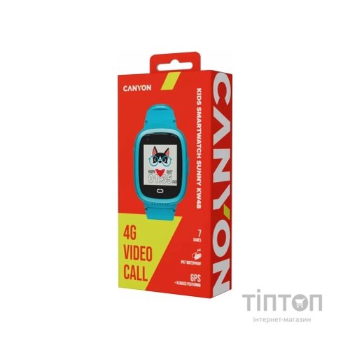 Смарт-годинник Canyon Sunny KW-48 Video 4G GPS Games Music Blue (CNE-KW48BL)