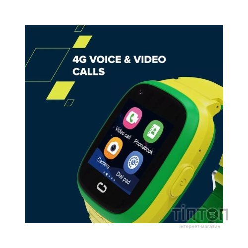 Смарт-годинник Canyon Sunny KW-48 Video 4G GPS Games Music Yellow/Green (CNE-KW48YG)