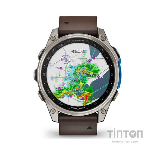 Смарт-годинник Garmin D2 Mach 2, 47mm, Saph, Bare Ti/Blk w/LthrBd, GPS (010-02904-31)