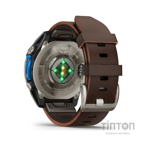 Смарт-годинник Garmin D2 Mach 2, 47mm, Saph, Bare Ti/Blk w/LthrBd, GPS (010-02904-31)