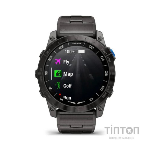 Смарт-годинник Garmin D2 Mach 2, 47mm, Saph, Bare Ti/Blk w/LthrBd, GPS (010-02904-31)