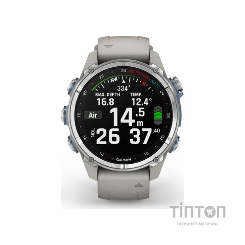 Смарт-годинник Garmin Descent Mk3, 43mm, Passvtd Steel/Fog Gry, Dive Computer, GPS дайвінг комп'ютер (010-02753-04)