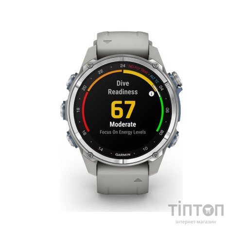 Смарт-годинник Garmin Descent Mk3, 43mm, Passvtd Steel/Fog Gry, Dive Computer, GPS дайвінг комп'ютер (010-02753-04)