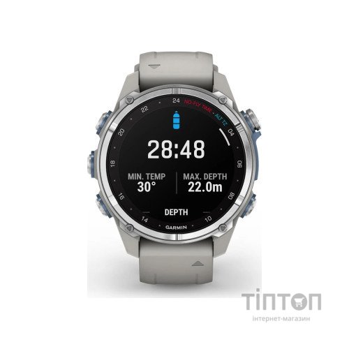 Смарт-годинник Garmin Descent Mk3, 43mm, Passvtd Steel/Fog Gry, Dive Computer, GPS дайвінг комп'ютер (010-02753-04)