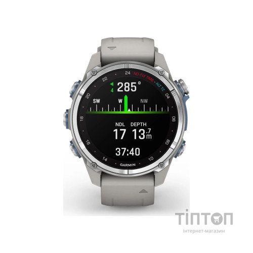 Смарт-годинник Garmin Descent Mk3, 43mm, Passvtd Steel/Fog Gry, Dive Computer, GPS дайвінг комп'ютер (010-02753-04)