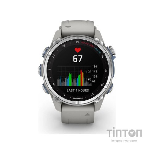 Смарт-годинник Garmin Descent Mk3, 43mm, Passvtd Steel/Fog Gry, Dive Computer, GPS дайвінг комп'ютер (010-02753-04)