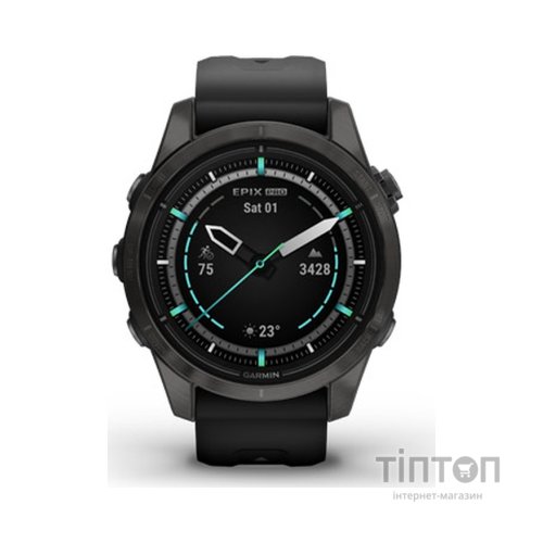 Смарт-годинник Garmin EPIX PRO (g2), 42mm, Saph, CrbnGry DLC Ti, Black, GPS (010-02802-15)