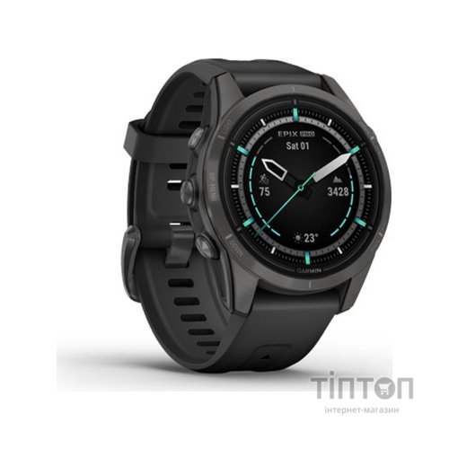 Смарт-годинник Garmin EPIX PRO (g2), 42mm, Saph, CrbnGry DLC Ti, Black, GPS (010-02802-15)