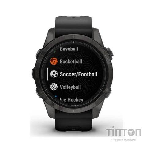 Смарт-годинник Garmin EPIX PRO (g2), 42mm, Saph, CrbnGry DLC Ti, Black, GPS (010-02802-15)