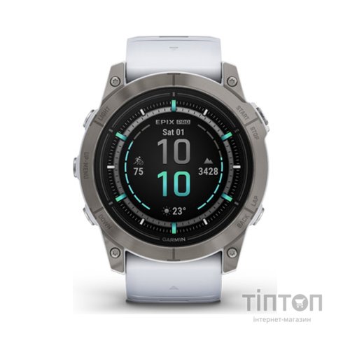 Смарт-годинник Garmin EPIX PRO (g2), 51, Saph, Ti, Whitestone, GPS (010-02804-11)