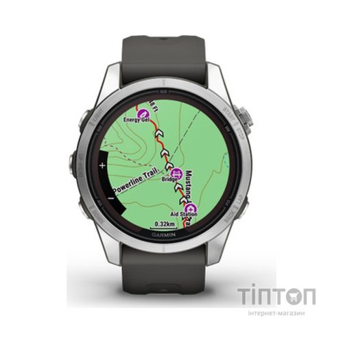 Смарт-годинник Garmin fenix 7S Pro Solar, Glass, SS w/Graphite band, GPS (010-02776-01)
