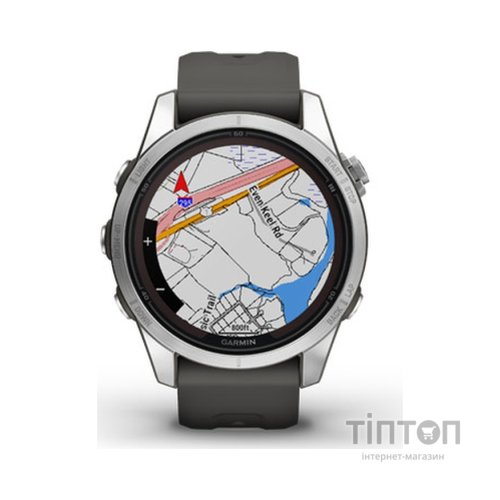 Смарт-годинник Garmin fenix 7S Pro Solar, Glass, SS w/Graphite band, GPS (010-02776-01)
