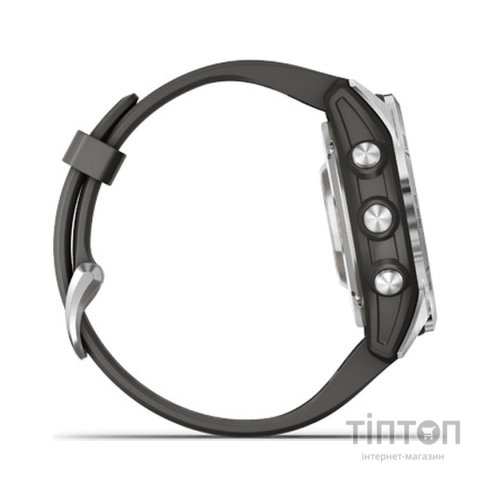 Смарт-годинник Garmin fenix 7S Pro Solar, Glass, SS w/Graphite band, GPS (010-02776-01)