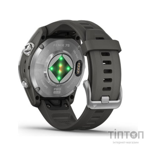 Смарт-годинник Garmin fenix 7S Pro Solar, Glass, SS w/Graphite band, GPS (010-02776-01)