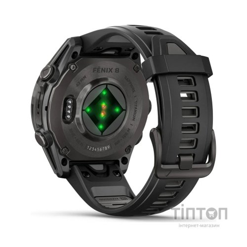 Смарт-годинник Garmin fenix 8 43mm, AMOLED, Saph, CrbnGry Ti/Blk, Blk/PebblGryBnd, (010-02903-21)