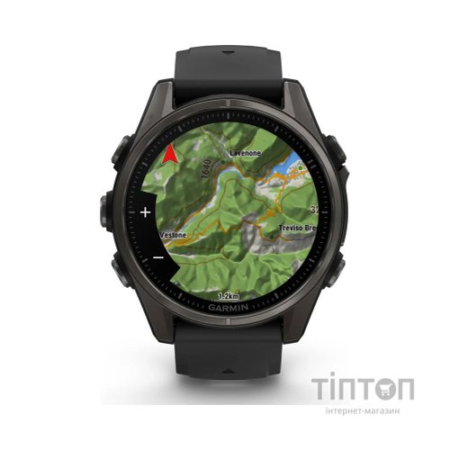 Смарт-годинник Garmin fenix 8 43mm, AMOLED, Saph, CrbnGry Ti/Blk, Blk/PebblGryBnd, (010-02903-21)