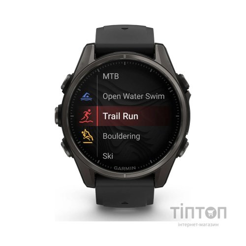 Смарт-годинник Garmin fenix 8 43mm, AMOLED, Saph, CrbnGry Ti/Blk, Blk/PebblGryBnd, (010-02903-21)