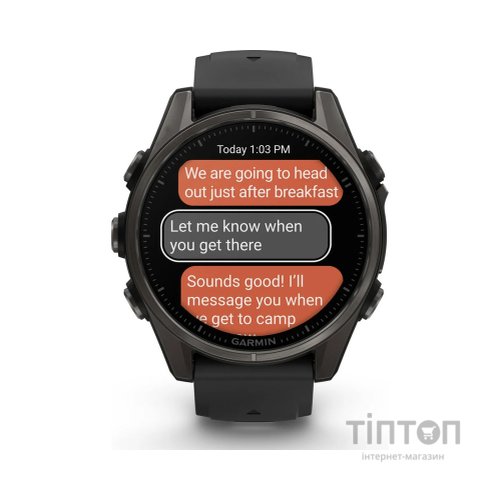 Смарт-годинник Garmin fenix 8 43mm, AMOLED, Saph, CrbnGry Ti/Blk, Blk/PebblGryBnd, (010-02903-21)