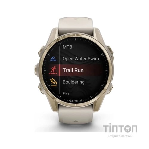 Смарт-годинник Garmin fenix 8 43mm, AMOLED, Saph, SftGldSS/FgGry, FogGry/DkSndbnd, GPS (010-02903-11)