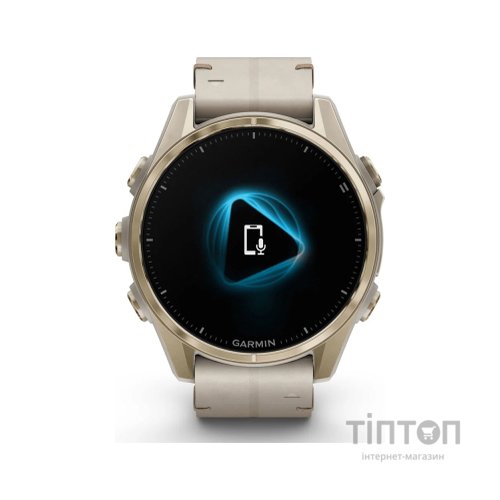 Смарт-годинник Garmin fenix 8 43mm, AMOLED, Saph, SftGldSS/FogGryLeatherBnd, Excl, GPS (010-02903-40)