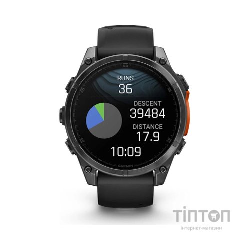 Смарт-годинник Garmin fenix 8 47mm, AMOLED, Glass/SS, SlateGray Steel/Black, BlkBnd, GPS (010-02904-00)