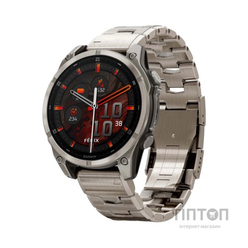 Смарт-годинник Garmin fenix 8 47mm, AMOLED, Saph, Ti/Bare/Graphite w/TiBand,Excl, GPS (010-02904-40)
