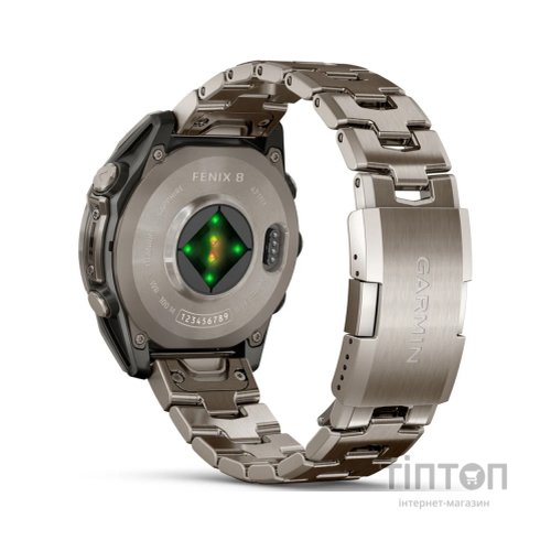 Смарт-годинник Garmin fenix 8 47mm, AMOLED, Saph, Ti/Bare/Graphite w/TiBand,Excl, GPS (010-02904-40)