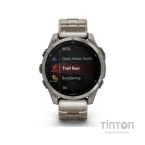 Смарт-годинник Garmin fenix 8 47mm, AMOLED, Saph, Ti/Bare/Graphite w/TiBand,Excl, GPS (010-02904-40)