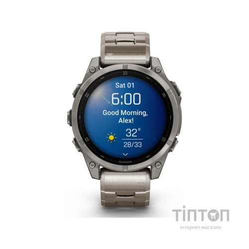 Смарт-годинник Garmin fenix 8 47mm, AMOLED, Saph, Ti/Bare/Graphite w/TiBand,Excl, GPS (010-02904-40)