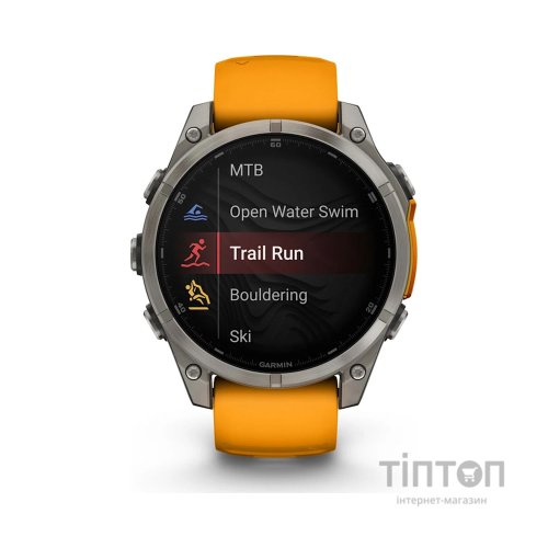 Смарт-годинник Garmin fenix 8 47mm, AMOLED, Saph, Ti/Bare/Grpht, SparkOrg/GrphtBd, (010-02904-11)