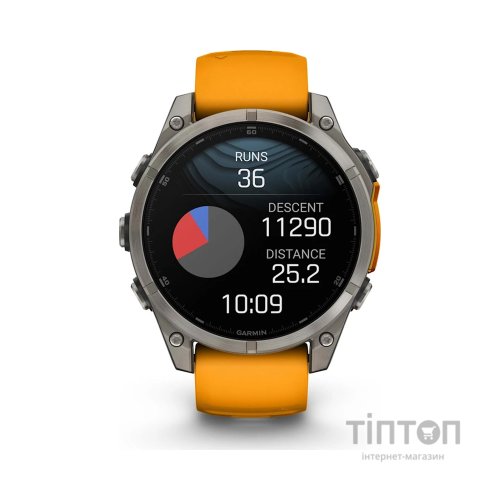 Смарт-годинник Garmin fenix 8 47mm, AMOLED, Saph, Ti/Bare/Grpht, SparkOrg/GrphtBd, (010-02904-11)