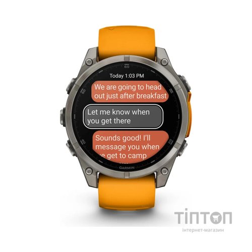 Смарт-годинник Garmin fenix 8 47mm, AMOLED, Saph, Ti/Bare/Grpht, SparkOrg/GrphtBd, (010-02904-11)