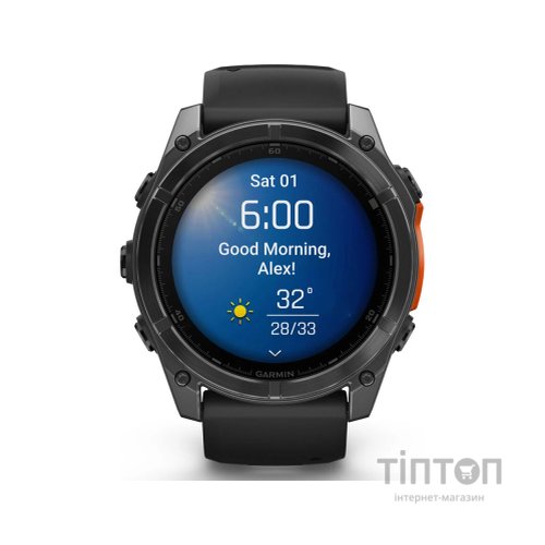 Смарт-годинник Garmin fenix 8 51mm, AMOLED, Glass/SS, SlateGray Steel/Black,BlkBnd, GPS (010-02905-00)