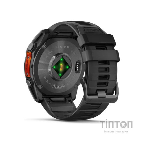Смарт-годинник Garmin fenix 8 51mm, AMOLED, Glass/SS, SlateGray Steel/Black,BlkBnd, GPS (010-02905-00)