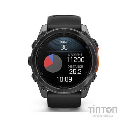 Смарт-годинник Garmin fenix 8 51mm, AMOLED, Glass/SS, SlateGray Steel/Black,BlkBnd, GPS (010-02905-00)