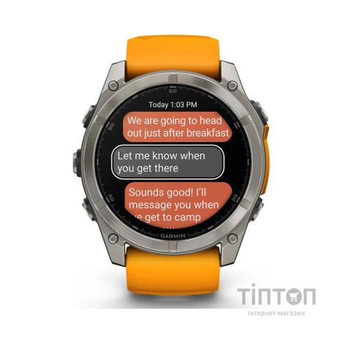 Смарт-годинник Garmin fenix 8 51mm, AMOLED, Saph, Ti/Bare/Grpht, SparkOrg/GrphtBd, (010-02905-11)