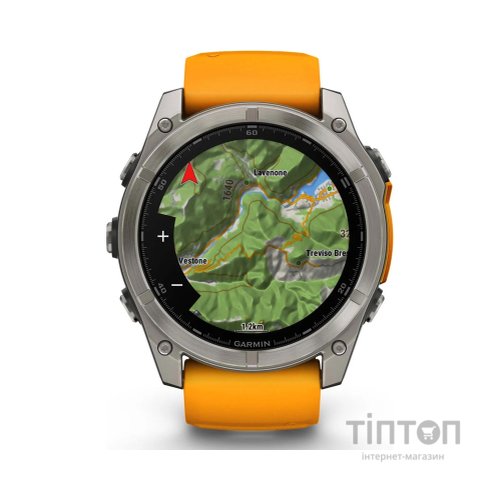 Смарт-годинник Garmin fenix 8 51mm, AMOLED, Saph, Ti/Bare/Grpht, SparkOrg/GrphtBd, (010-02905-11)
