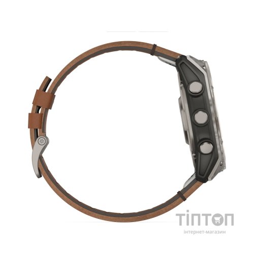 Смарт-годинник Garmin fenix 8 51mm,AMOLED,Sapphire, Bare Ti, Blk/Chsnt Lthr (010-02905-40)